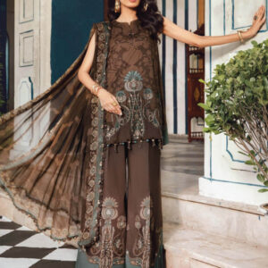 3PC Unstitched Embroidered Cambric Suit