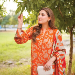 3PC Digital Embroidered lawn Shirt