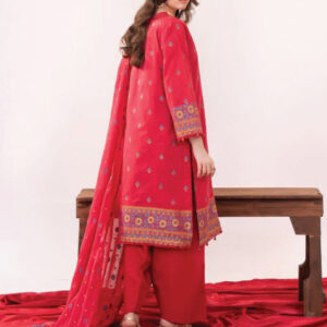 Lawn unstitched Embroidered 3pc suit