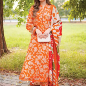 3PC Digital Embroidered lawn Shirt