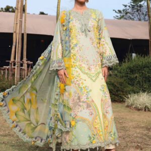 3PCS Printed Lawn Dress